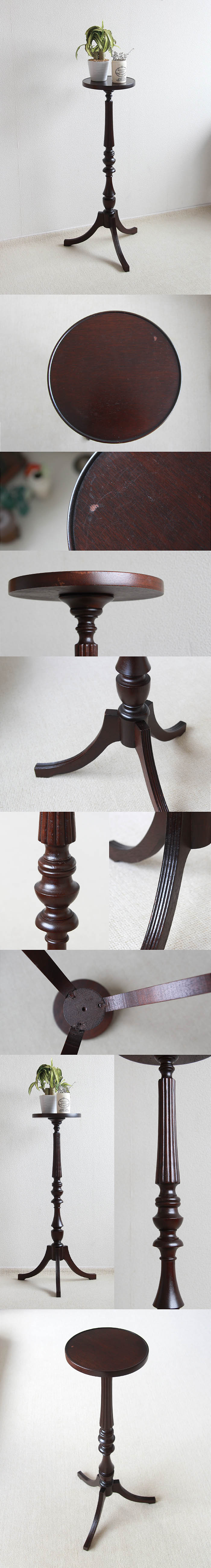 イギリス アンティーク調家具 フラワースタンド 花台 木製 燭台 店舗