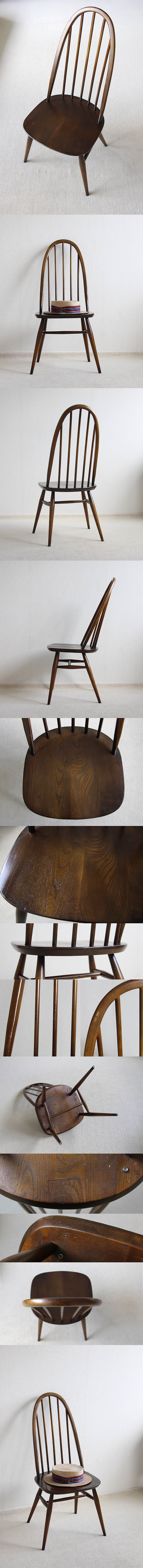 イギリス アンティーク アーコールチェア ERCOL ハイバック 椅子 家具 「クエーカーチェア」K-218