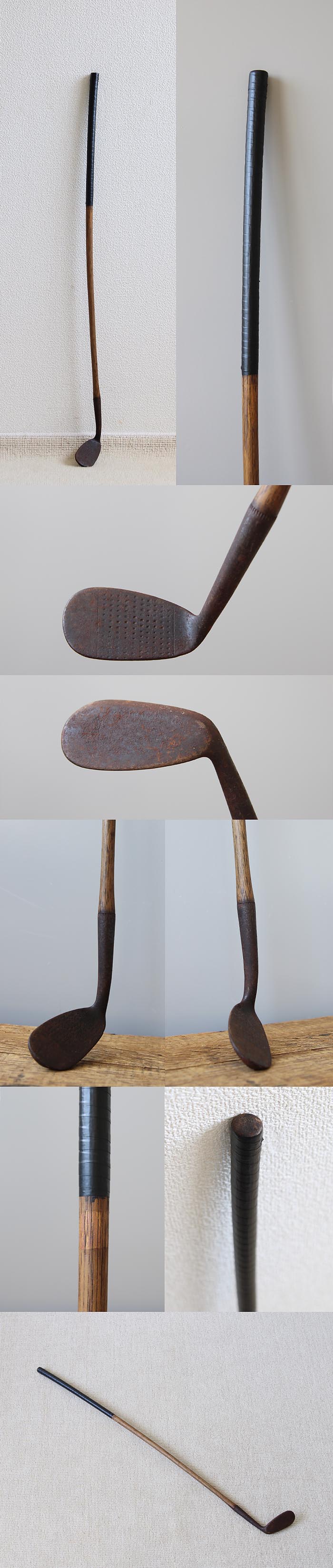 スコットランド アンティーク ゴルフクラブ ヒッコリーシャフト インテリア ディスプレイ 店舗什器 K-380