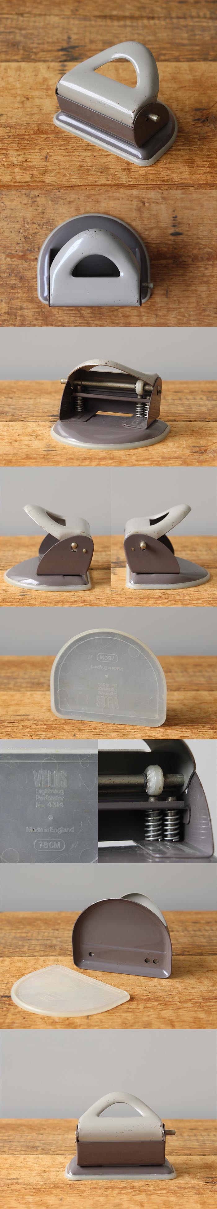 イギリス ヴィンテージ VELOS ペーパーパンチ 文具 穴あけパンチ インテリア 雑貨 店舗什器 K-474