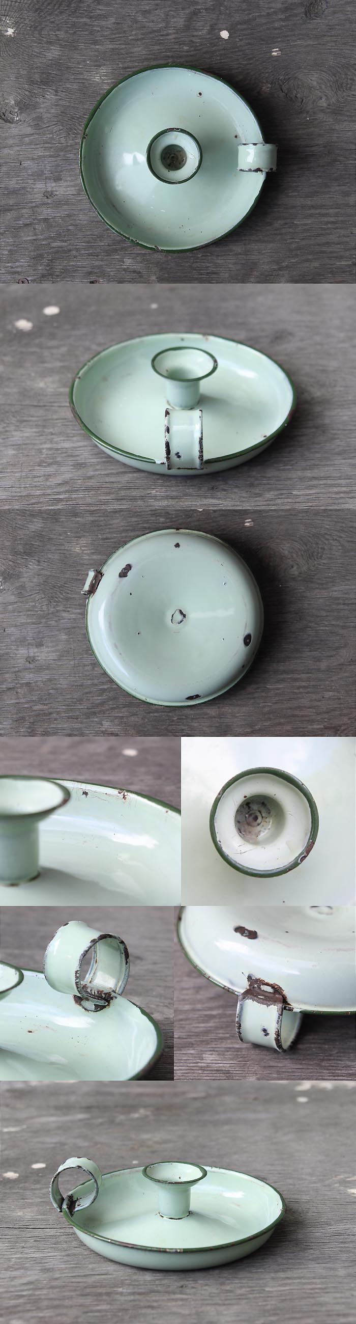 イギリス アンティーク ホーローキャンドルスタンド ロウソク立て 燭台 インテリア 雑貨 店舗什器 K-628