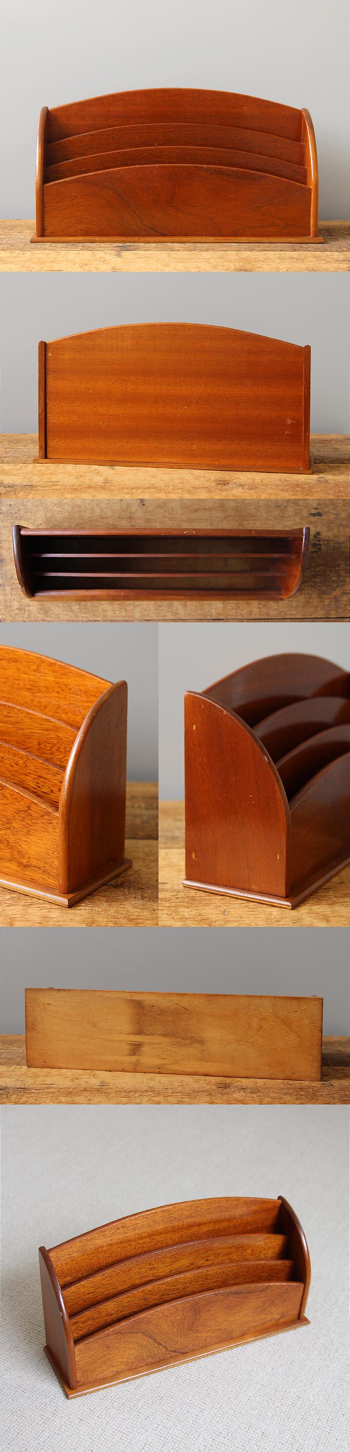 イギリス アンティーク レターラック 木製 レタースタンド 収納 インテリア 雑貨 店舗什器 K-647