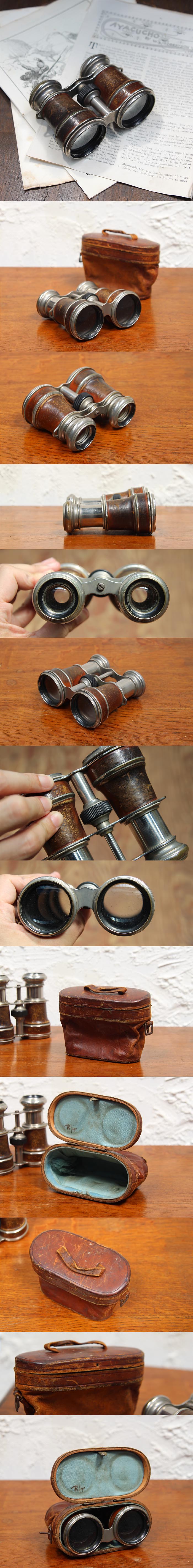 イギリス アンティーク オペラグラス 古い双眼鏡 オブジェ インテリア 雑貨 店舗什器 K-711