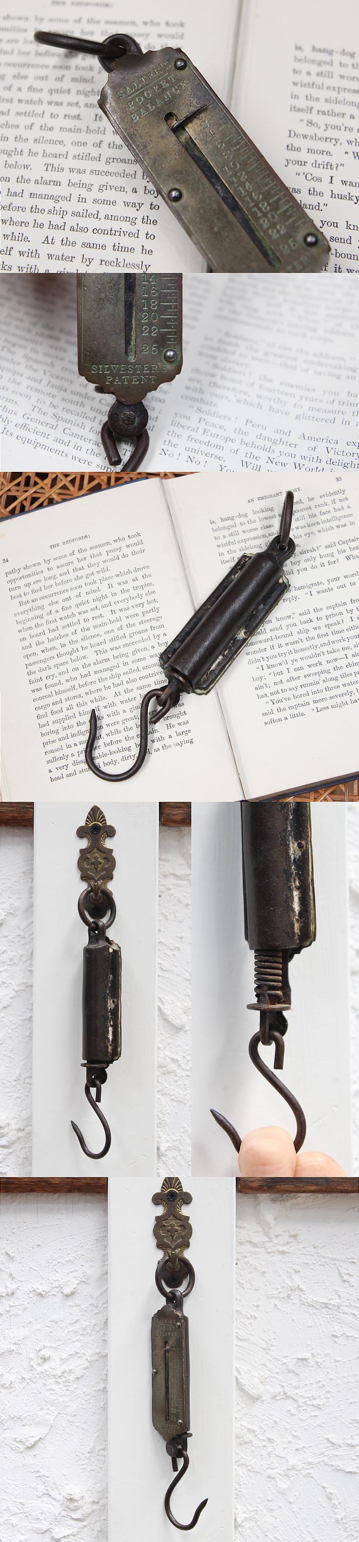 イギリス アンティーク SALTER社 ポケットバランス 吊りはかり 真鍮 ソルター 量り K-720