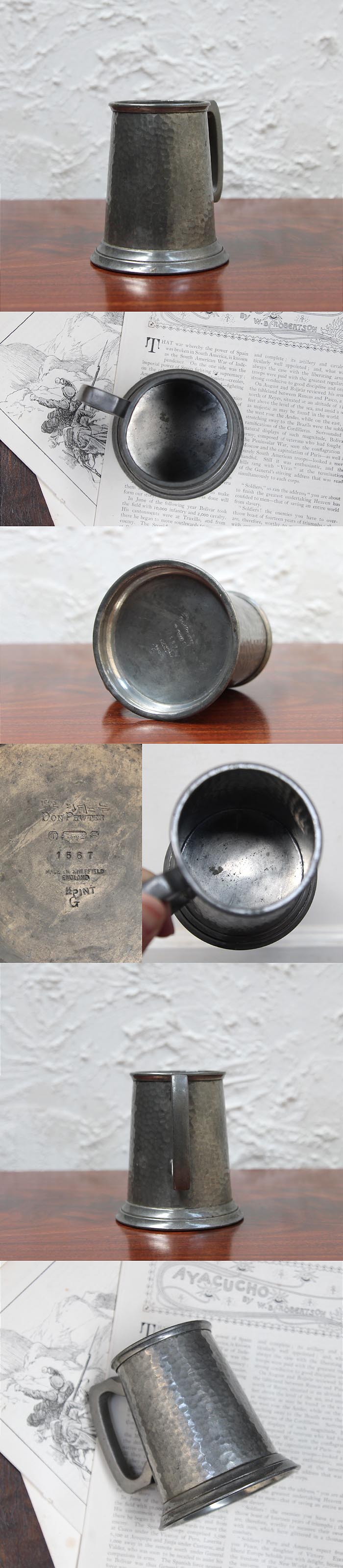イギリス アンティーク DON PEWTER ピューター ビアマグ マグカップ タンカード ビアジョッキ パブ K-732
