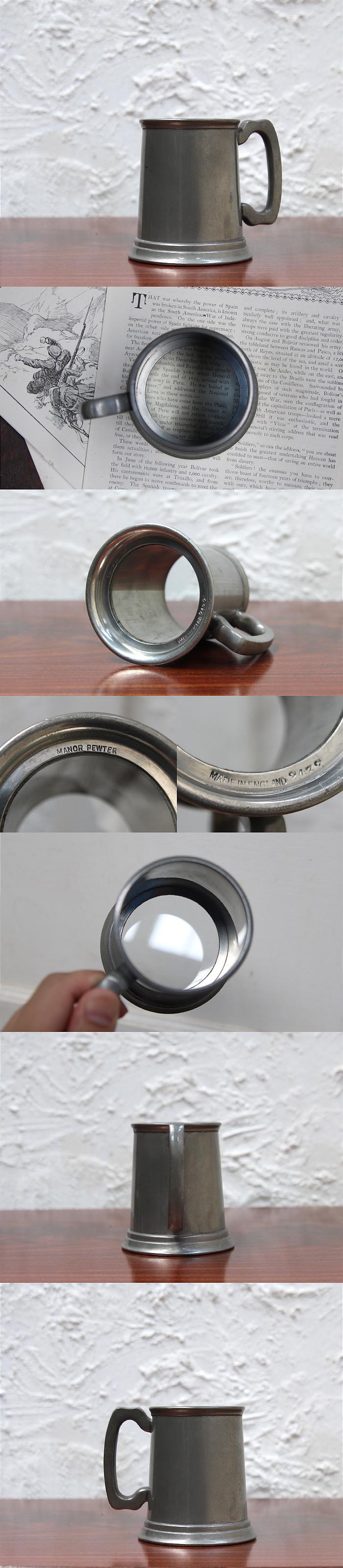 イギリス アンティーク MANOR PEWTER ピューター ビアマグ マグカップ タンカード ビアジョッキ パブ K-733