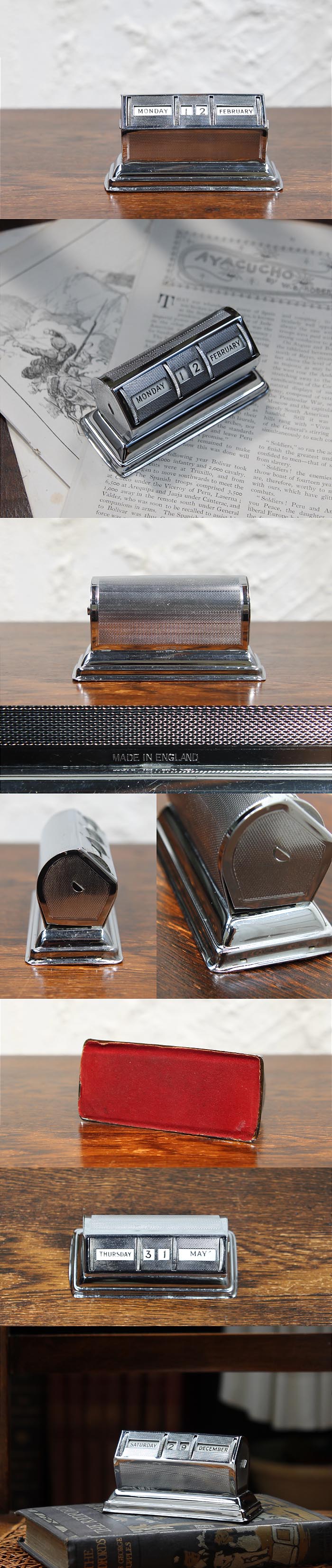 イギリス アンティーク メカニカルカレンダー インテリア 万年 卓上カレンダー 店舗什器 ディスプレイ K-738