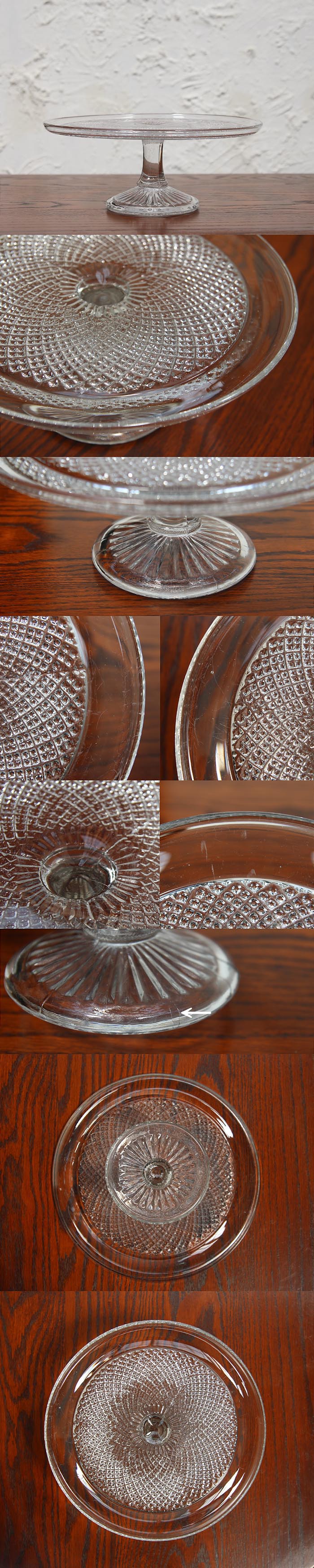 イギリス アンティーク ガラスケーキスタンド コンポート インテリア 店舗什器 ディスプレイ 雑貨 K-742