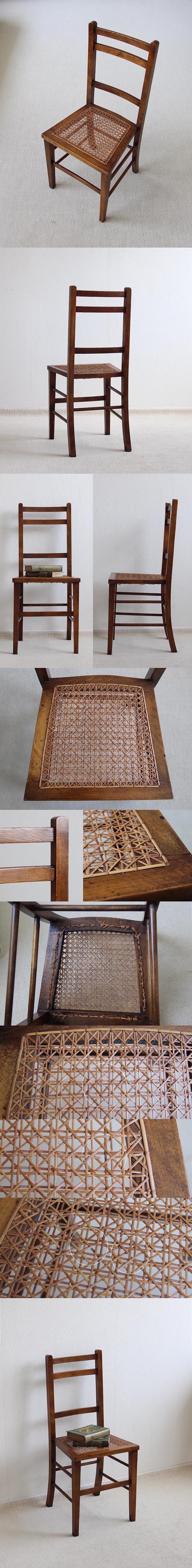 イギリス アンティーク ベッドサイドチェア 籐椅子 ケインシート インテリア 店舗什器 ディスプレイ 家具 K-789