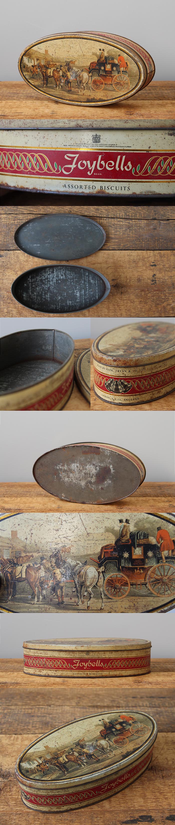 イギリス アンティーク ビスケット缶 Peek Frean社 ブリキ缶 インテリア 店舗什器 ディスプレイ ビンテージ 雑貨 K-795