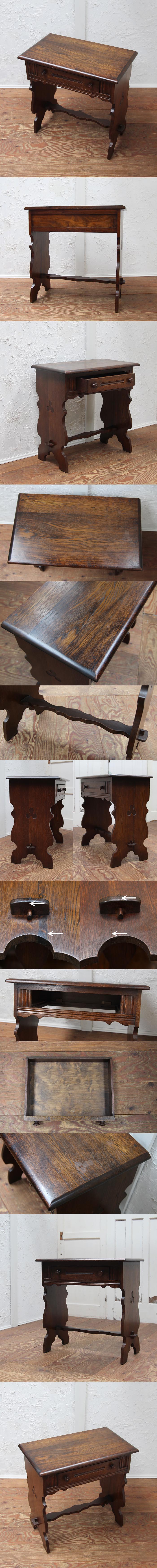 イギリス アンティーク調 引き出し付きコンソールテーブル サイドテーブル 店舗什器 ディスプレイ オーク材 家具 K-796