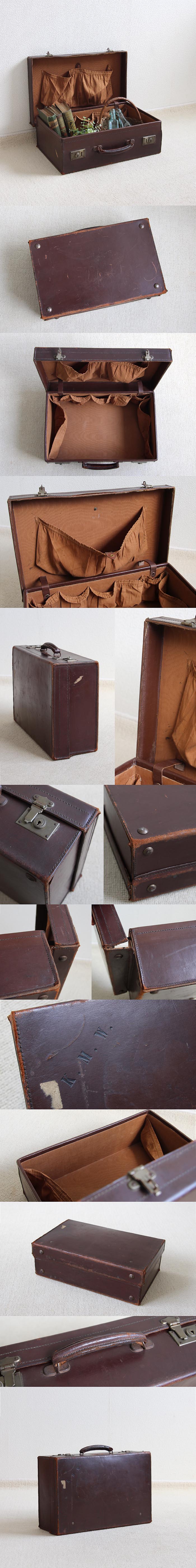 イギリス アンティーク トランク 旅行バッグ 革鞄 K-809