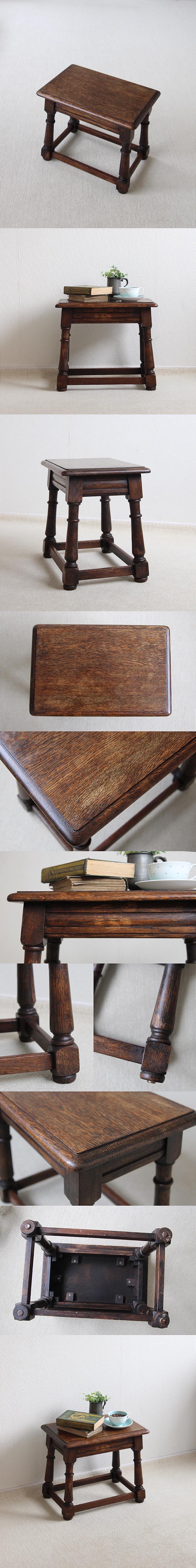イギリス アンティーク サイドテーブル オーク スツール インテリア 店舗什器 ディスプレイ ビンテージ 家具 K-861