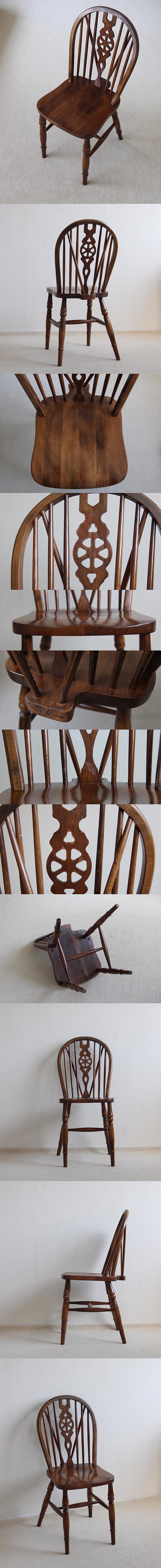 イギリス アンティーク調 ホイールバックチェア 木製椅子 インテリア 店舗什器 ディスプレイ ビンテージ 家具 K-870