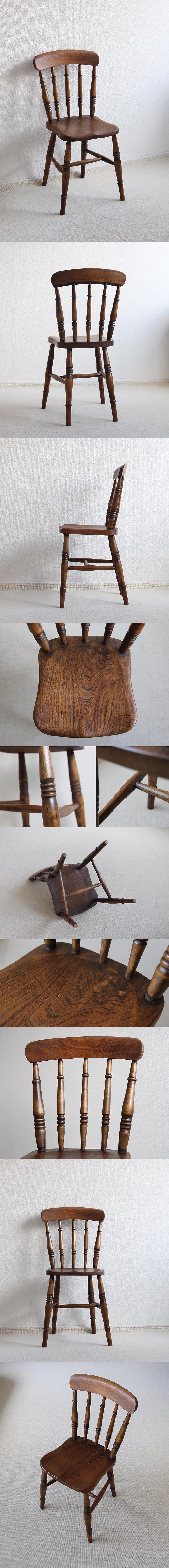 イギリス アンティーク キッチンチェア 木製椅子 カントリー 古木 インテリア 店舗什器 ディスプレイ 家具 K-882