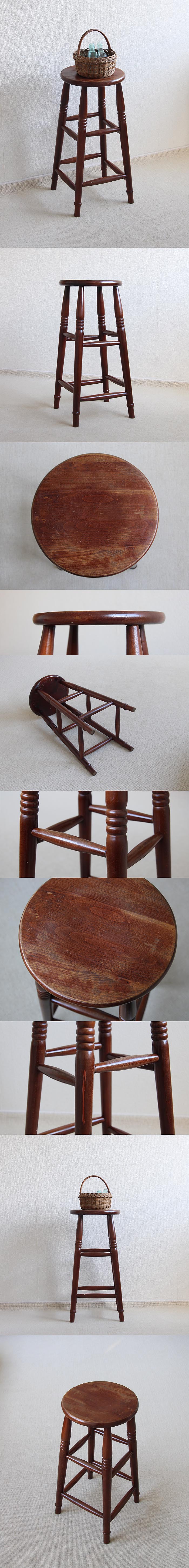 イギリス アンティーク調 ハイスツール カウンターチェア インテリア 店舗什器 ディスプレイ ビンテージ 家具 K-886