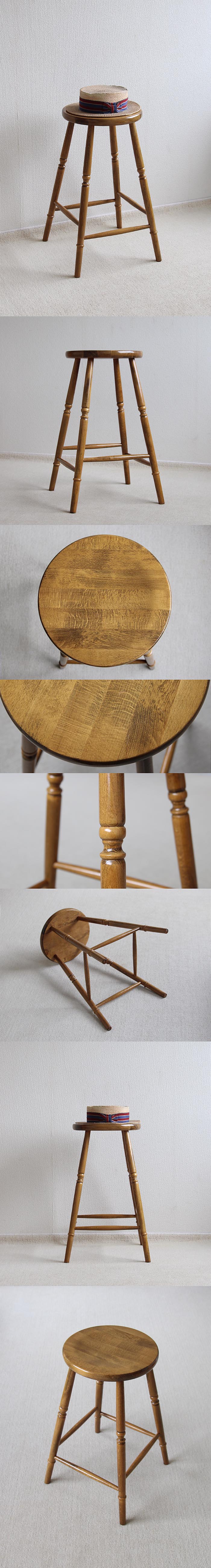 イギリス アンティーク調 ハイスツール 木製椅子 飾り台 インテリア 店舗什器 ディスプレイ ビンテージ 家具 K-910