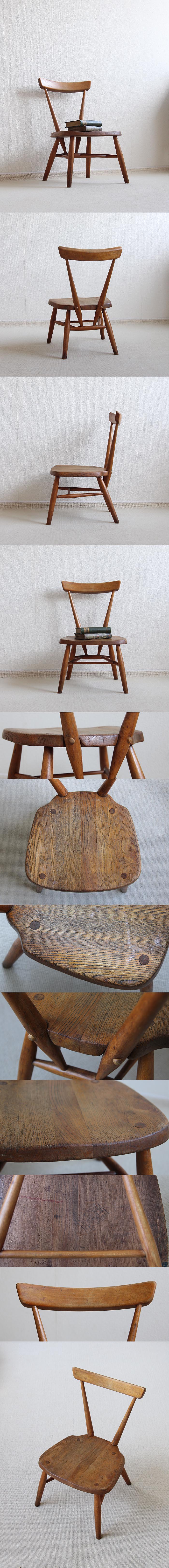 イギリス アンティーク ERCOL（アーコール）スクールチェア 椅子 インテリア 家具 店舗什器「スタッキングチェア」K-990