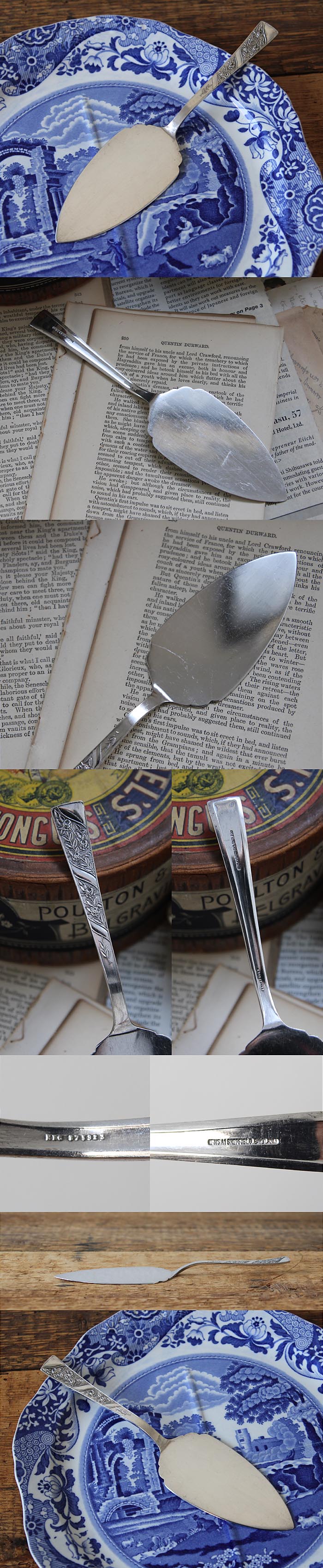 イギリス アンティーク シルバープレート ケーキサーバー カトラリー キッチン雑貨 店舗什器「銀メッキ」K-995