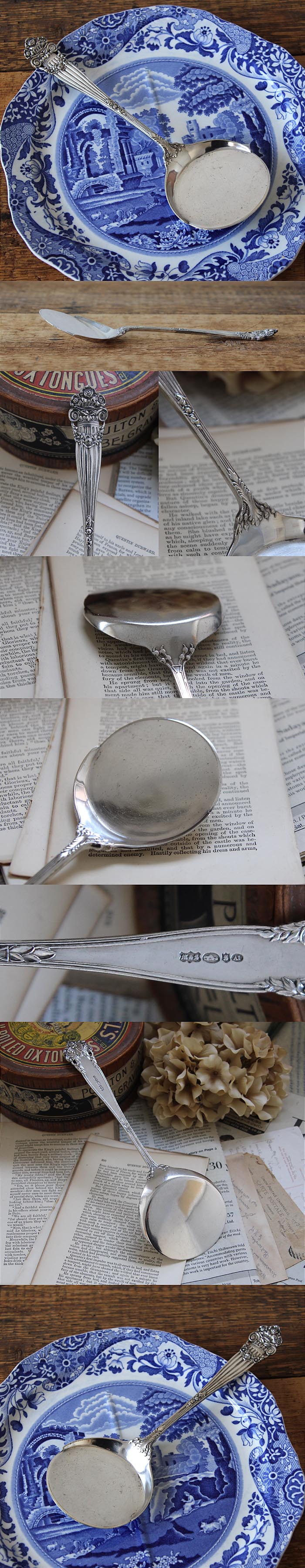 イギリス アンティーク シルバープレート サービングスプーン カトラリー キッチン雑貨 店舗什器「銀メッキ」K-996