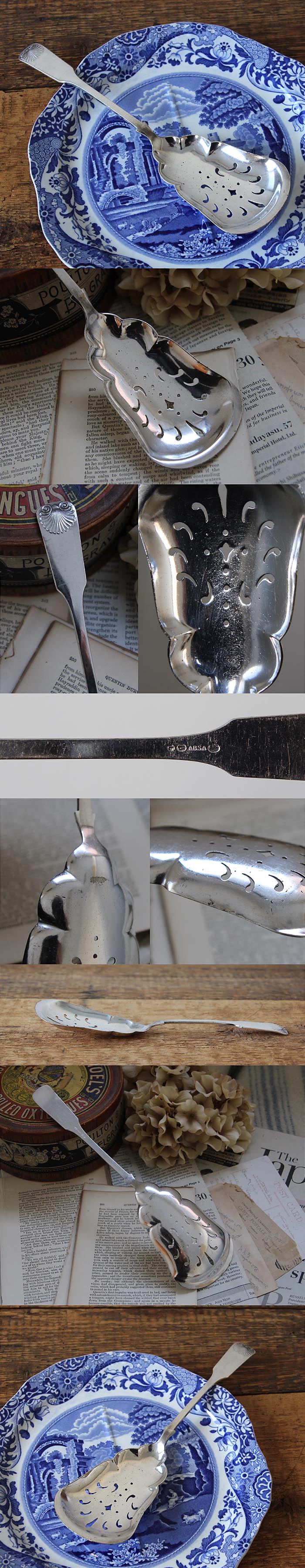 イギリス アンティーク シルバープレート サービングスプーン カトラリー キッチン雑貨 店舗什器「銀メッキ」K-997