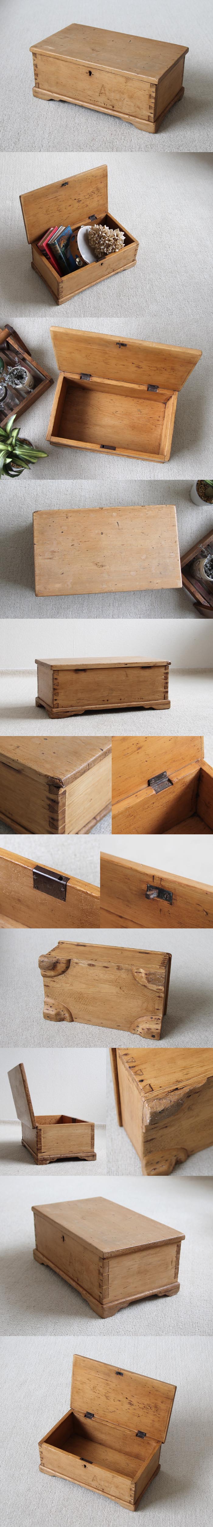 イギリス アンティーク オールドパインボックス/木箱/ツールBOX/インテリア【古い木肌が素敵なアイテム】N-891