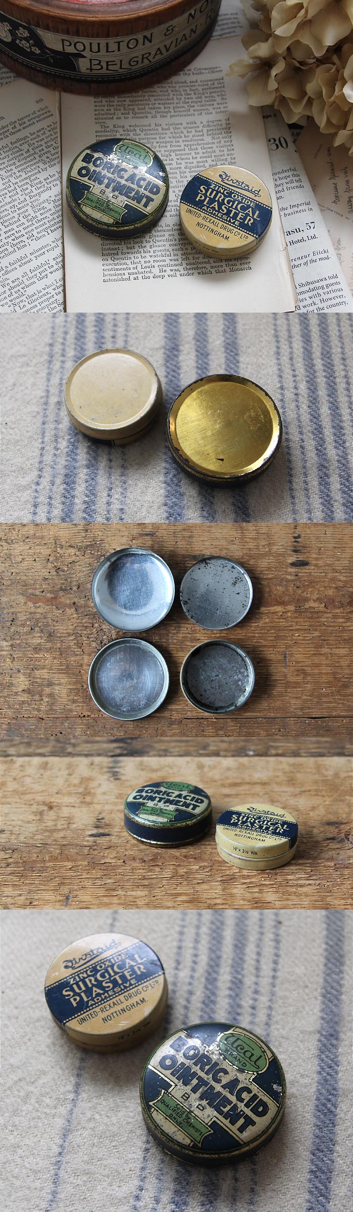 イギリスアンティークティン缶２個セット ENGLAND antique TEA TINS 2pcs イギリスアンティーク ナンバー