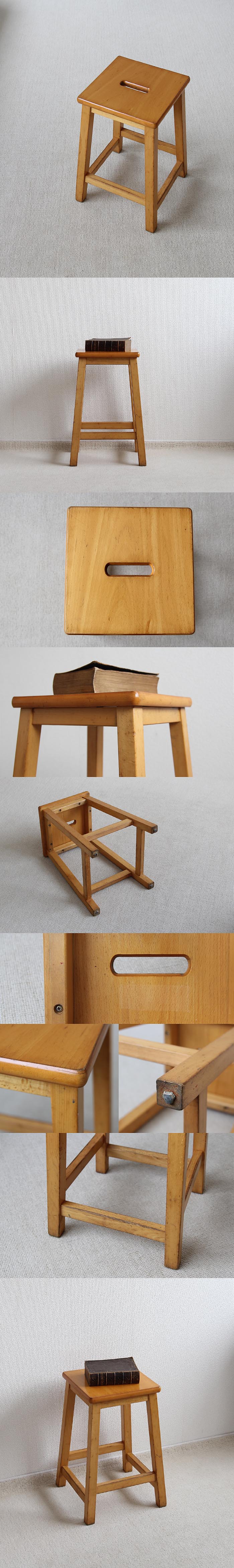 スコットランド ヴィンテージスタイル スクール スツール 木製 イギリス 学校椅子 家具「eme furniture」P-369