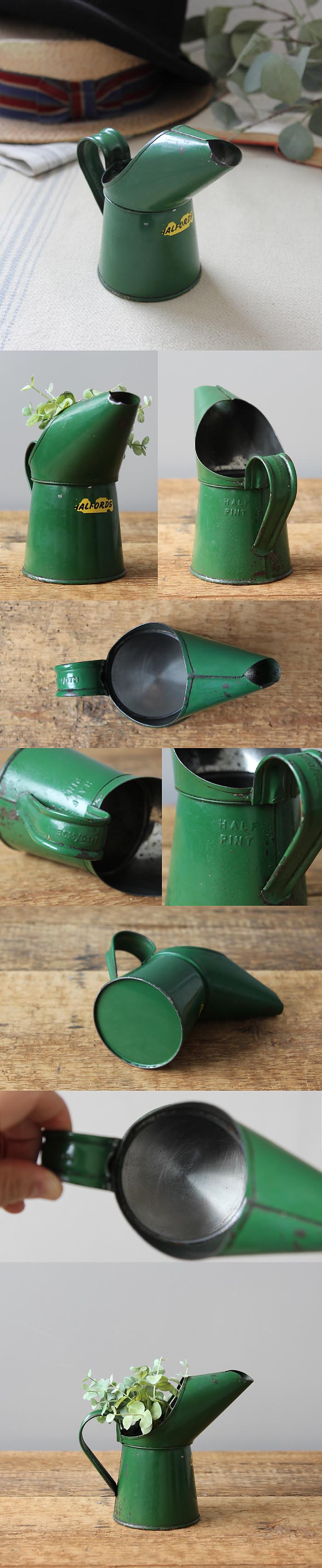 イギリス アンティーク オイルジャグ ブリキ オイラー インテリア雑貨「シャビーなオイル差し」P-437