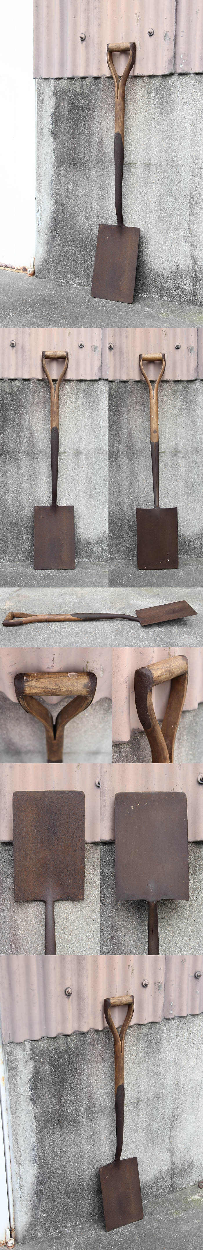 イギリス アンティーク ガーデンスコップ 英国 ブロカント ガーデニング ツール 農具 P-582