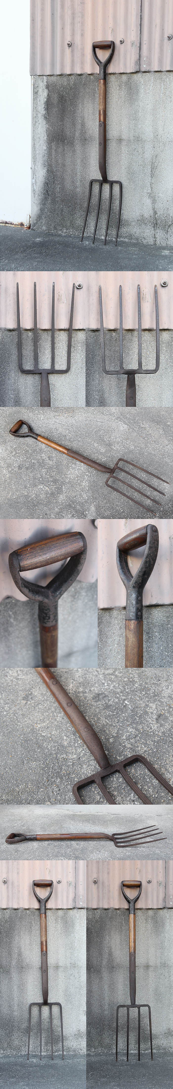 イギリス アンティーク ガーデンフォーク ブロカント 農具 店舗什器