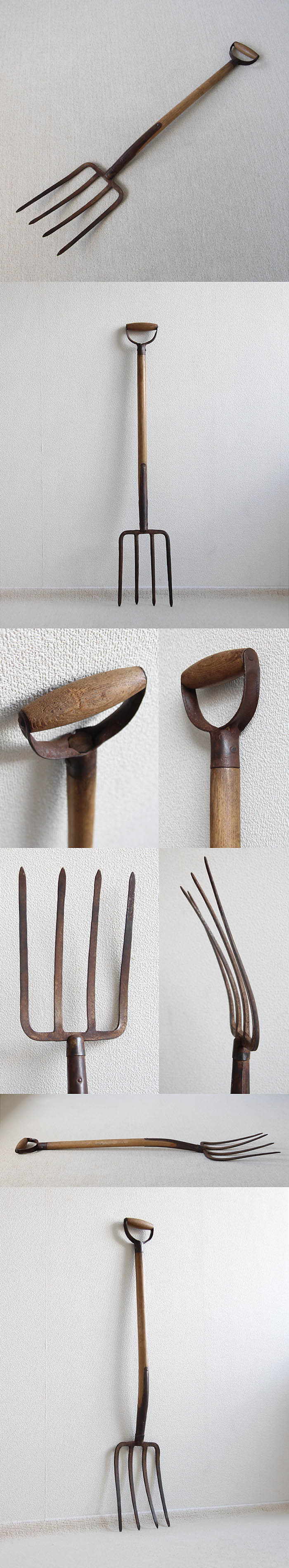 イギリス アンティーク ガーデンフォーク ブロカント 農具 ディスプレイ 店舗什器「ガーデンオーナメント」Q-045