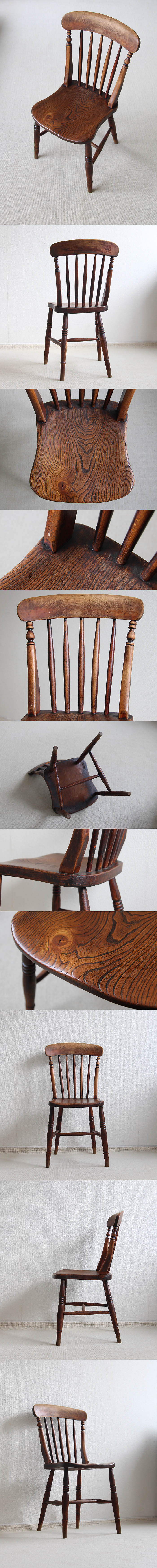 イギリス アンティーク キッチンチェア 木製椅子 木味 インテリア 家具 店舗什器「ダイニングチェア」Q-052