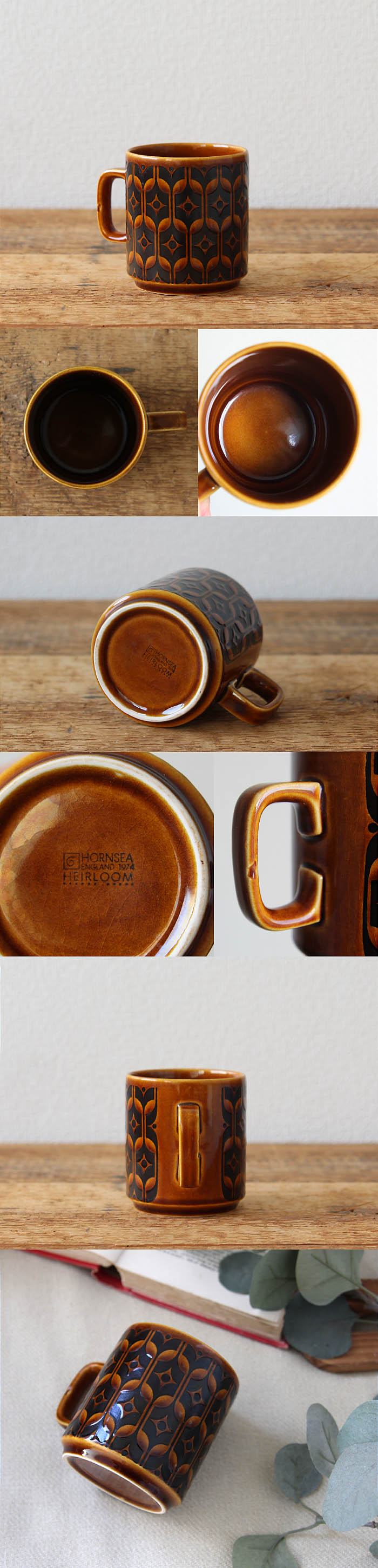 イギリス ヴィンテージ ホーンジー（Hornsea）マグカップ インテリア 雑貨 店舗什器「HEIRLOOM/エアルーム」Q-074