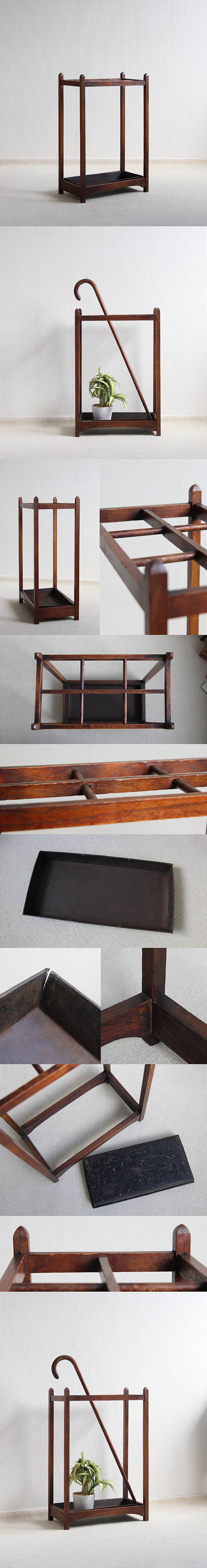 イギリス アンティーク アンブレラスタンド(傘立て)オーク材 インテリア 家具 店舗什器「ステッキスタンド」Q-087