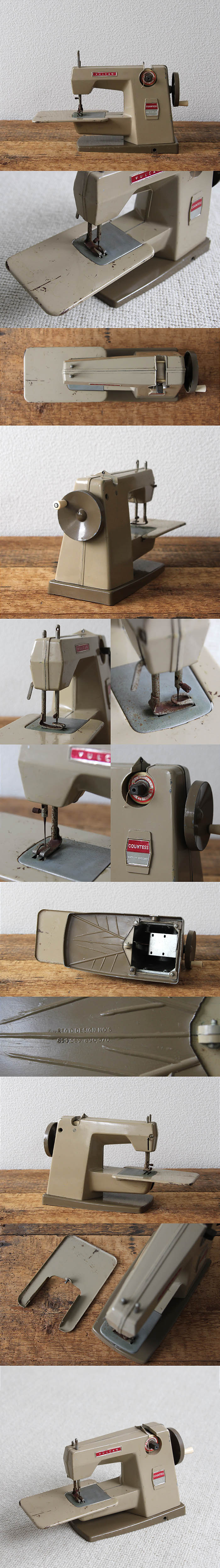 イギリス ヴィンテージ Vulcan社 トイミシン 手回し式 インテリア ディスプレイ 店舗什器「Countess (カウンテス)」Q-098