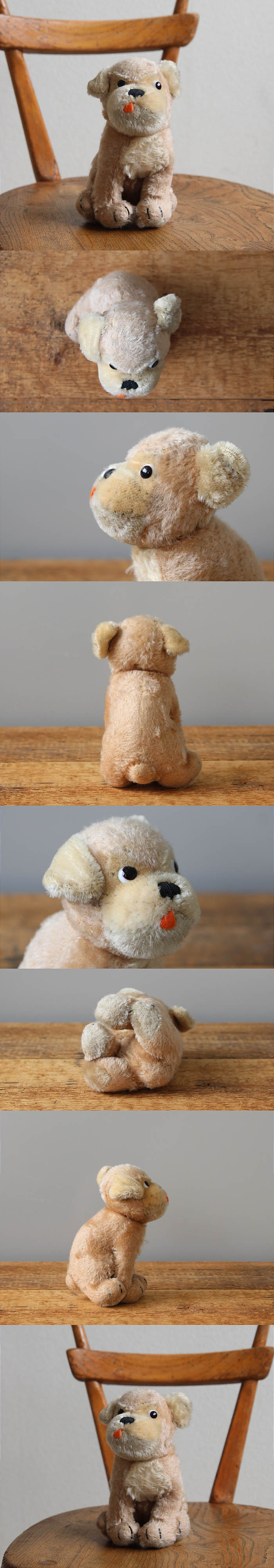 ドイツ ヴィンテージ パグのぬいぐるみ 犬 インテリア ディスプレイ 雑貨 店舗什器「モプシードッグ」Q-159