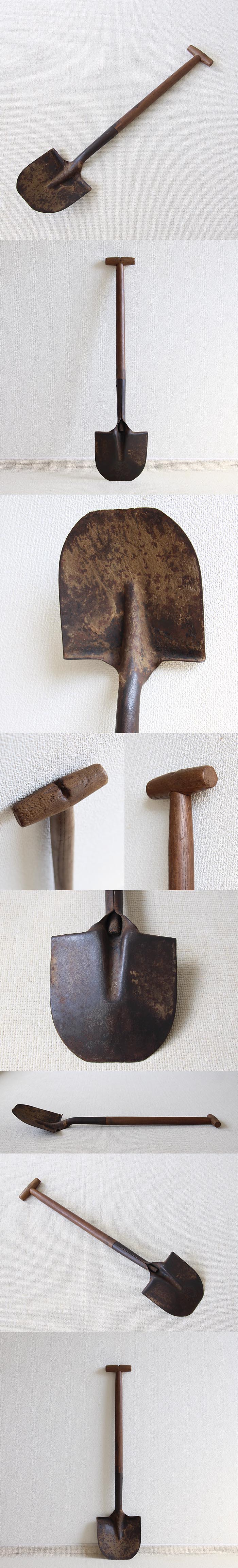 イギリス アンティーク シャベル スペード インテリア 店舗什器 ディスプレイ スコップ 雑貨「ガーデンツール」Q-191