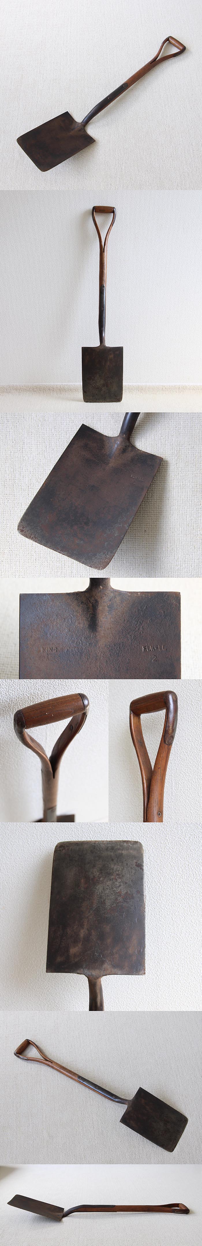 イギリス アンティーク シャベル スペード インテリア 店舗什器 ディスプレイ スコップ 雑貨「ガーデンツール」Q-192