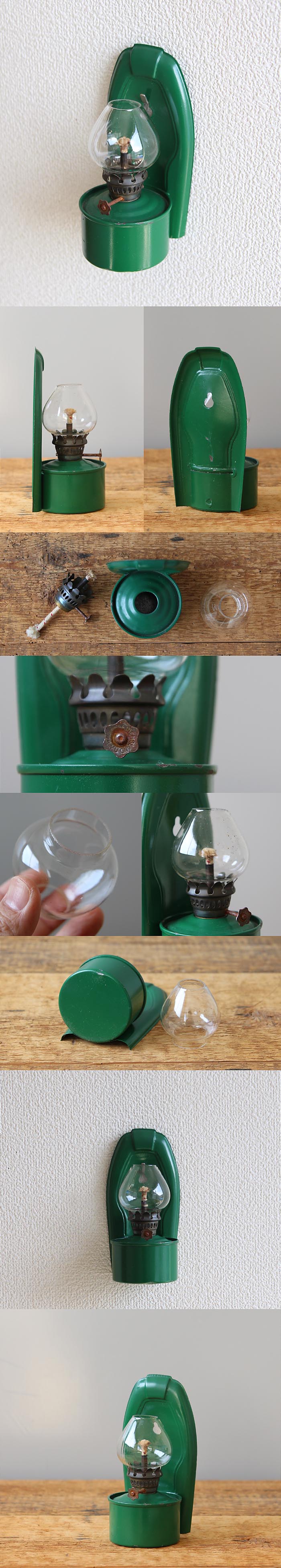 イギリス アンティーク 2WAYオイルランプ 壁掛け キャンプ用品 インテリア 雑貨 店舗什器「透明ガラス製ホヤ」Q-193