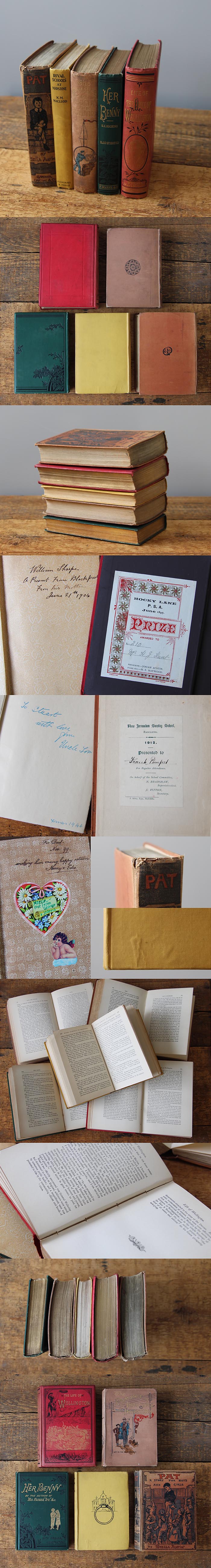 イギリス アンティークブック 5冊セット 古書 インテリア雑貨 洋書 ディスプレイ 撮影小物「雰囲気パーフェクト」Q-209