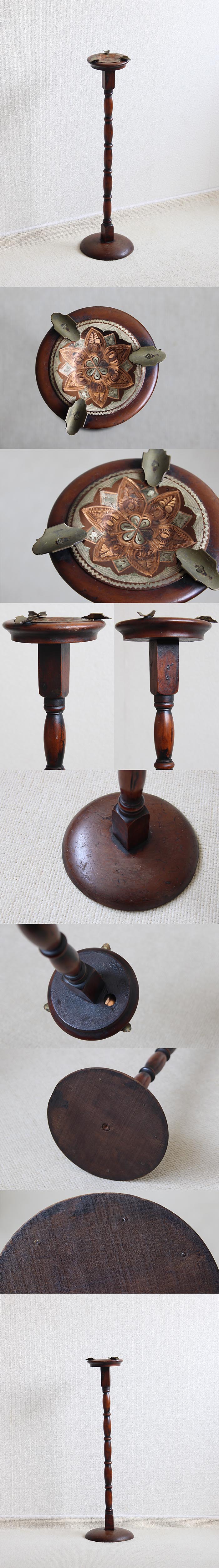 イギリス アンティーク スモーカーズスタンド 灰皿 アシュトレイ 燭台 インテリア 家具 店舗什器「ボビンレッグ」Q-212