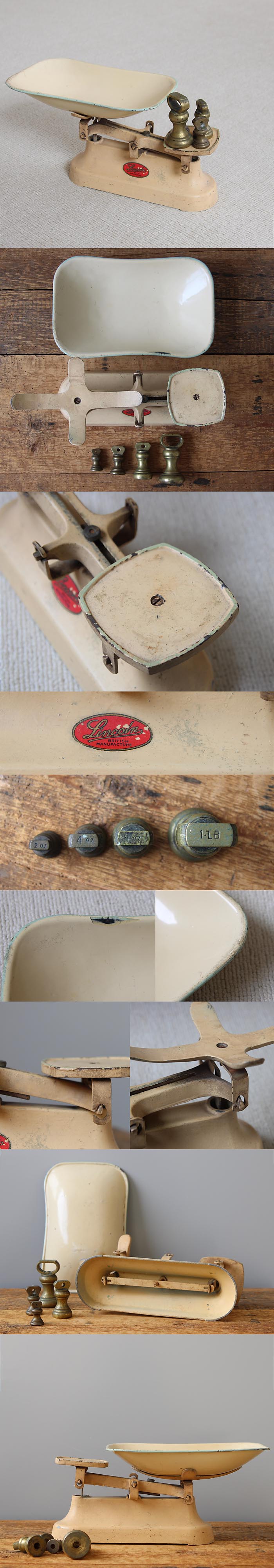 イギリス アンティーク バランススケール 天秤はかり 錘付き 鉄製 雑貨 インテリア ブロカント 店舗什器【ディスプレイ用】Q-224