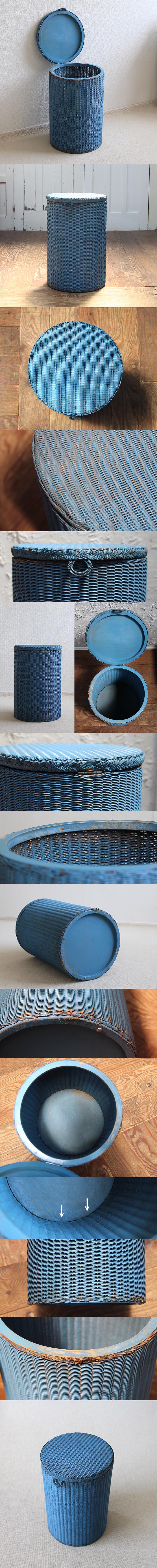 イギリス アンティーク LLOYD LOOM ランドリーバスケット ボックス 家具 インテリア ヴィンテージ 店舗什器【小物入れに】Q-317
