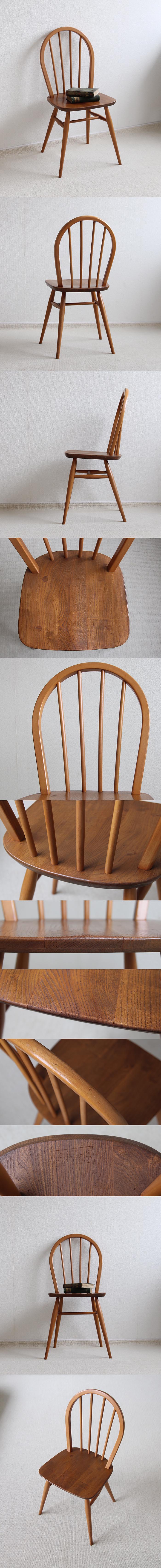 イギリス ヴィンテージ アーコールチェア ercol 木製椅子 エルム材 家具 インテリア 店舗什器「フープバックチェア」Q-414