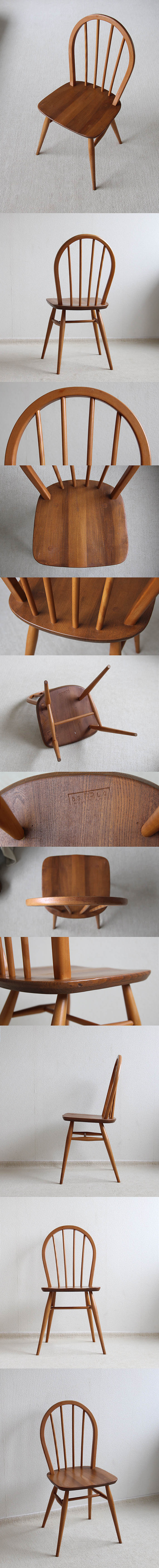 ●イギリス ヴィンテージ アーコールチェア ercol 木製椅子 エルム材 家具 インテリア 店舗什器 「フープバックチェア」 Q-666