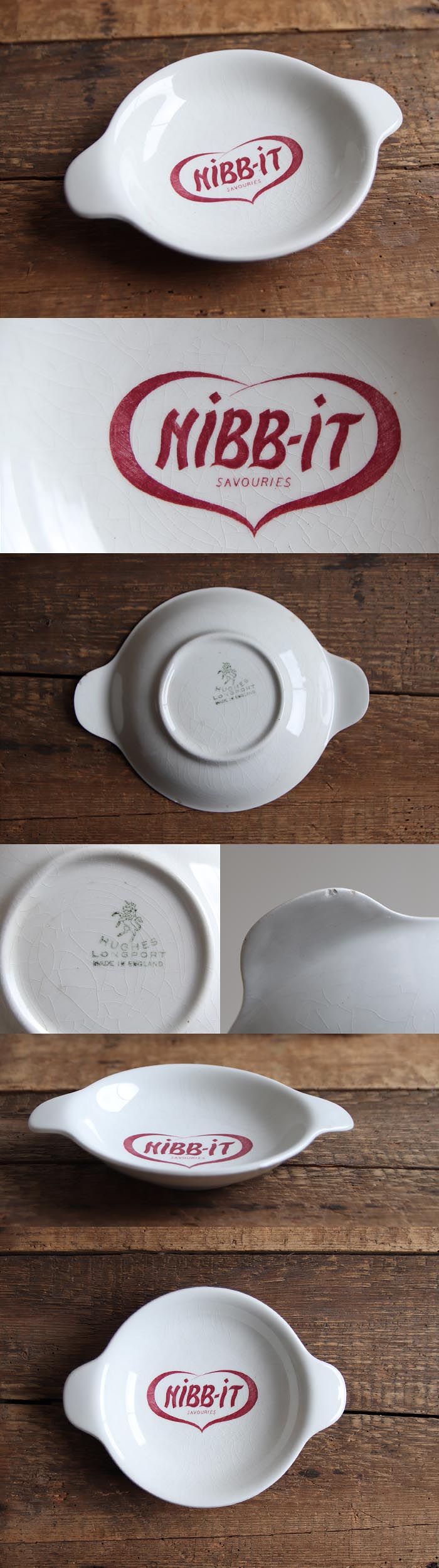 イギリス ビンテージ Nibb-it 陶器製お菓子皿/コレクタブル/アクセサリートレイ【老舗陶器メーカーHUGHES LONGPORT】S-278