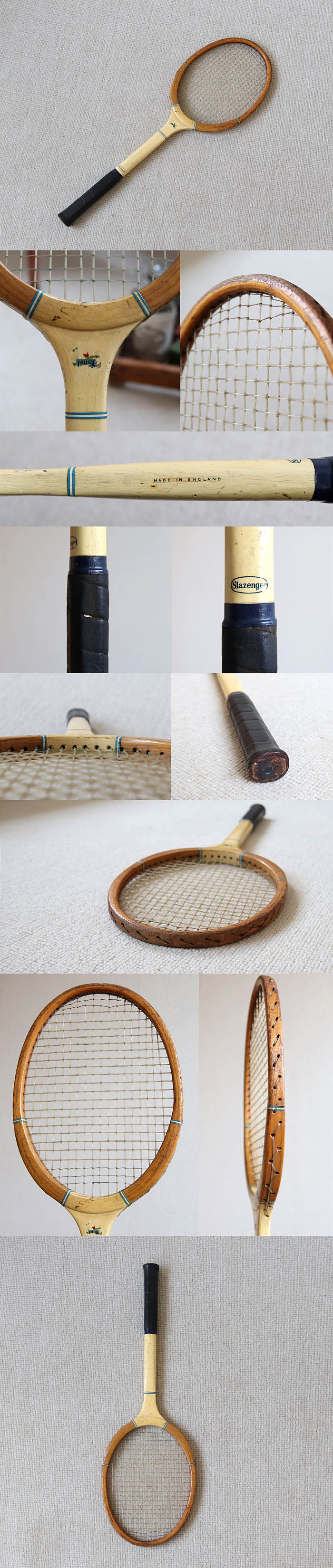 イギリス ビンテージ テニスラケット/木製/インテリア雑貨