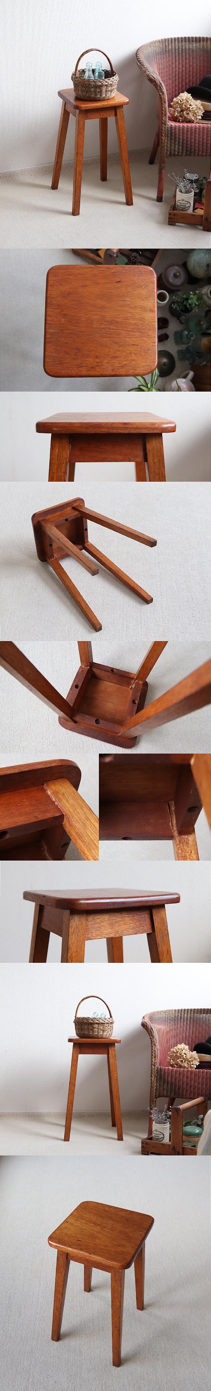 イギリス アンティーク スツール 木製椅子 飾り台 花台 インテリア 家具「シンプルデザイン」T-875
