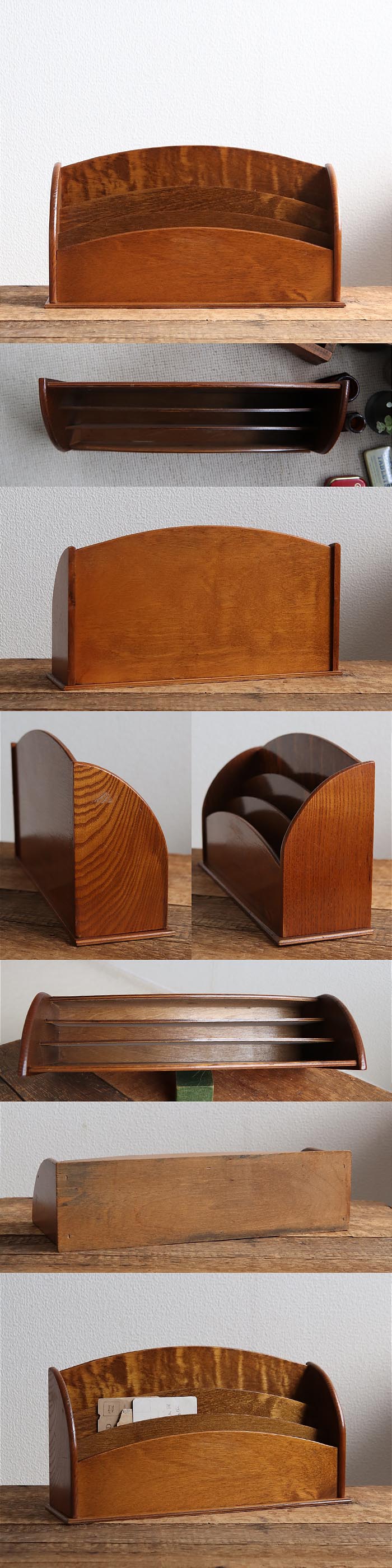 イギリス アンティーク レターラック ホルダー 木製 インテリア 雑貨